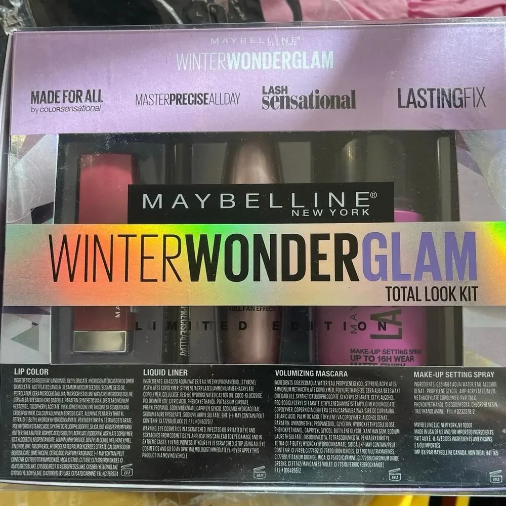 Maybelline Winter Wonder Glam Total Look Kit Limited Edition 4 Pc Set NEW